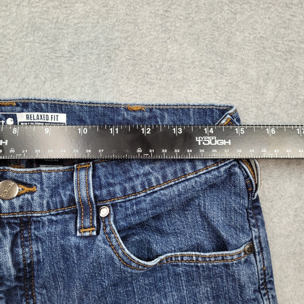 Carhartt Jeans Mens 32x30 Blue Relaxed Fit Flannel Lined Denim BD4942-M - Picture 4 of 8